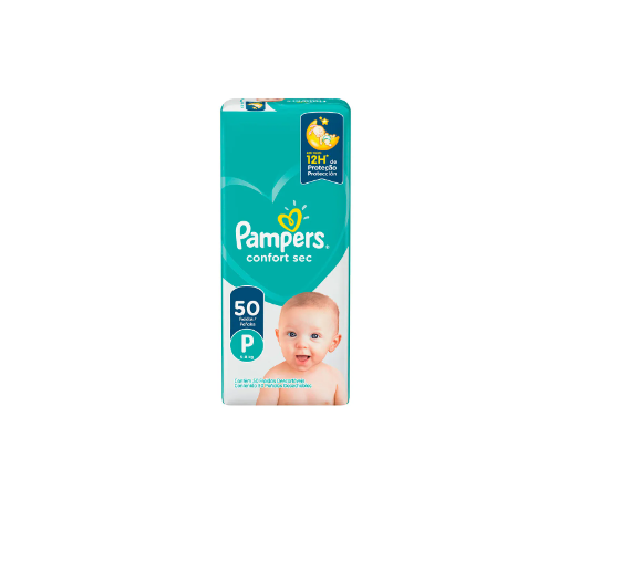 Fralda Pampers Confort Sec Pequeno com 50 unidades