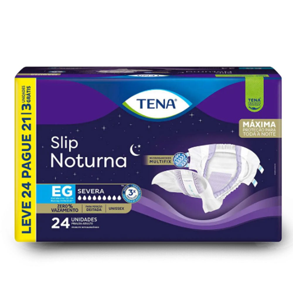 Fralda Geriátrica Tena Slip Noturna EG com 24 unidades