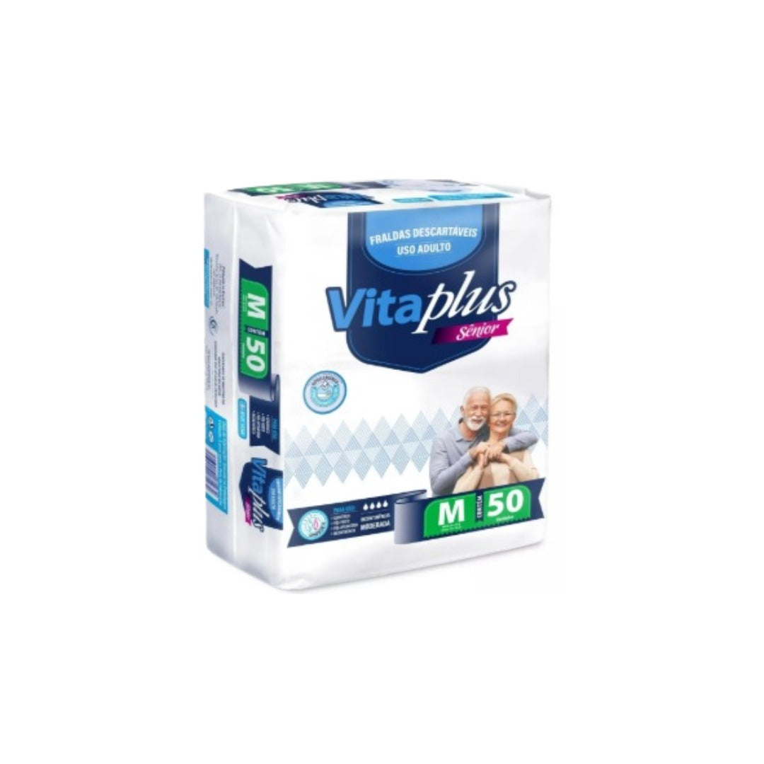 Fralda VitaPlus M com 50 unidades